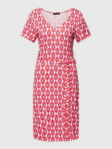 SMASHED LEMON Knielanges Kleid mit Allover-Muster in Pink