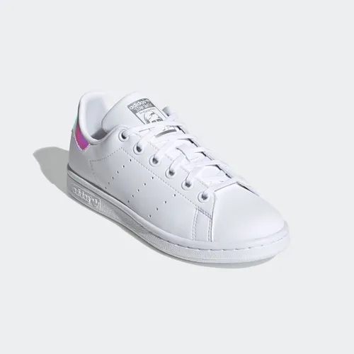 Sneaker ADIDAS ORIGINALS "STAN SMITH J" Gr. 36,5, weiß (cloud white, cloud silver metallic) Kinder Schuhe Laufschuhe