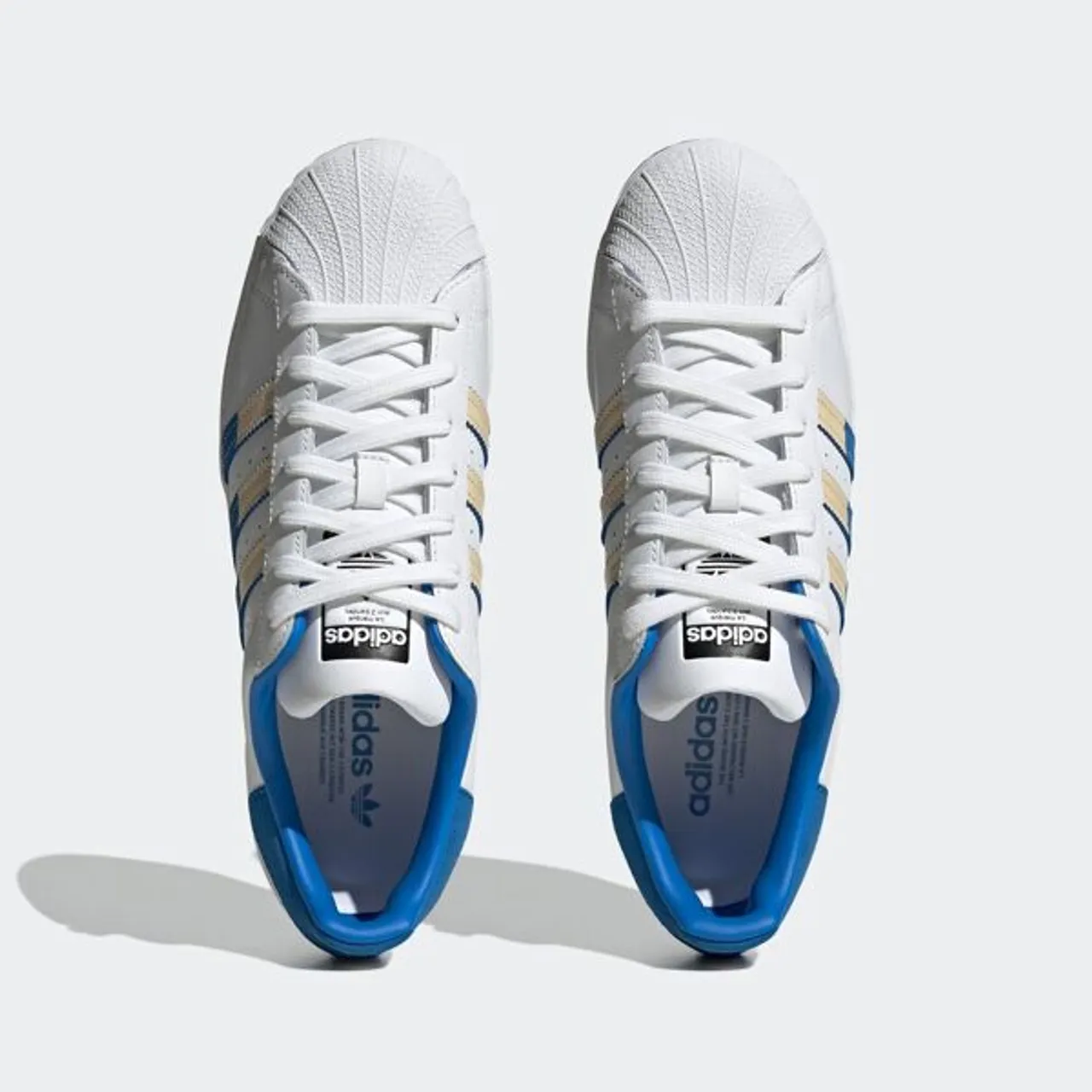 Sneaker ADIDAS ORIGINALS "SUPERSTAR" Gr. 41, bunt (cloud white, sand strata, bright royal) Schuhe Schnürhalbschuhe