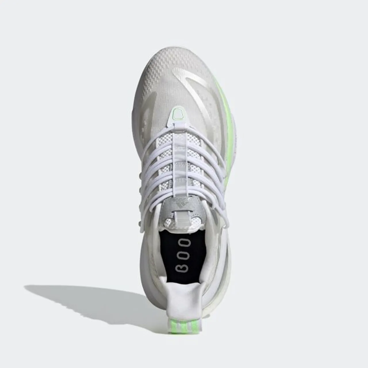 Sneaker ADIDAS SPORTSWEAR "ALPHABOOST V1" Gr. 42, weiß (cloud white, silver metallic, green spark) Schuhe Sneaker