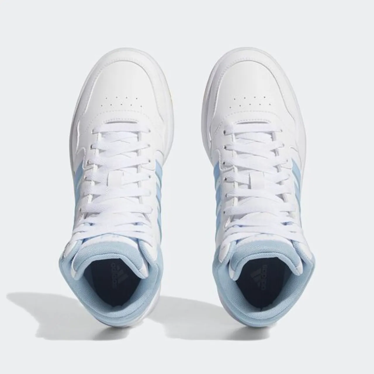 Sneaker ADIDAS SPORTSWEAR "HOOPS 3.0 MID" Gr. 36, weiß (cloud white, clear sky, gum 3) Schuhe Schnürstiefeletten