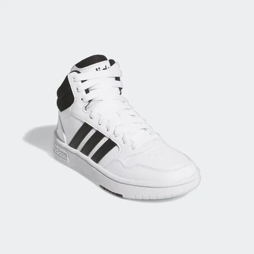 Sneaker ADIDAS SPORTSWEAR "HOOPS MID 3.0 K" Gr. 32, schwarz-weiß (cloud white, core black, black) Schuhe Basketballschuhe