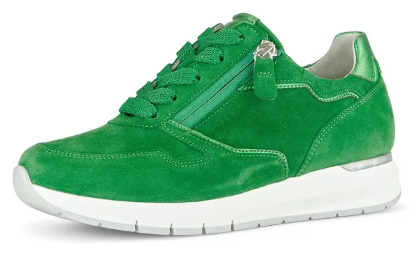 Sneaker GABOR "FLORENZ" Gr. 38, grün Damen Schuhe Sneaker in Bequemweite G = weit, Freizeitschuh, Halbschuh, Schnürschuh