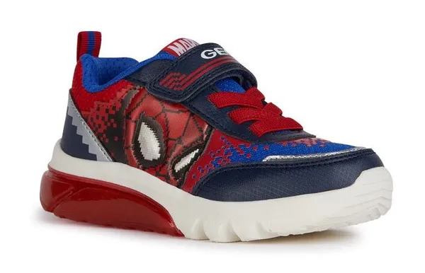 Sneaker GEOX "J CIBERDRON BOY F" Gr. 31, blau (navy, rot) Kinder Schuhe Sneaker mit cooler Blinkfunktion, Freizeitschuh, Halbschuh, Schnürschuh