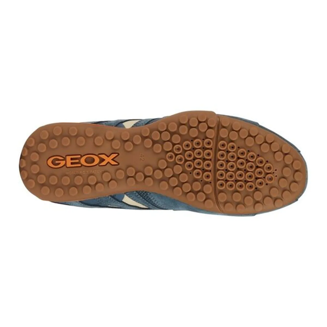 Sneaker GEOX "UOMO SNAKE A" Gr. 48, blau (blau, taupe) Herren Schuhe Stoffschuhe mit stylischem Muster, Freizeitschuh, Halbschuh, Schnürschuh