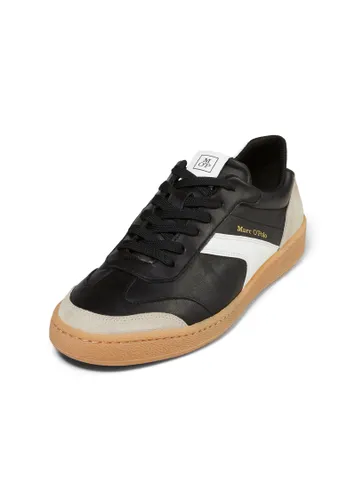 Sneaker MARC O'POLO "aus edlem Rindleder" Gr. 46, schwarz Herren Schuhe Schnürhalbschuhe