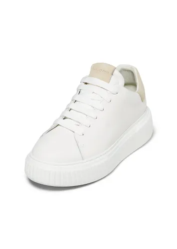 Sneaker MARC O'POLO "aus softem Kalbleder" Gr. 38, weiß Damen Schuhe Sneaker