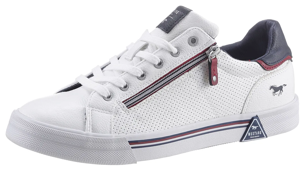 Sneaker MUSTANG SHOES Gr. 44, weiß (offwhite) Herren Schuhe Schnürhalbschuhe