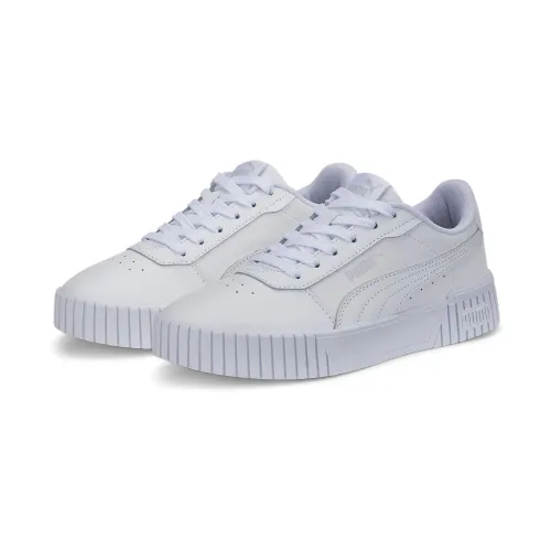 Sneaker PUMA "Carina 2.0 Sneakers Jugendliche" Gr. 38, grau (white silver gray) Kinder Schuhe