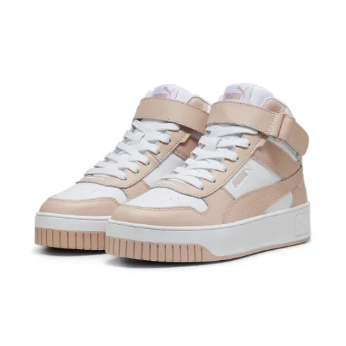 Sneaker PUMA "CARINA STREET MID" Gr. 40, rosa (puma white, rose quartz) Schuhe Schnürstiefeletten