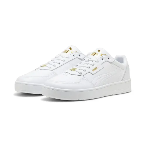 Sneaker PUMA "Court Classic Lux Sneakers Erwachsene" Gr. 42, weiß (white gold) Schuhe Puma