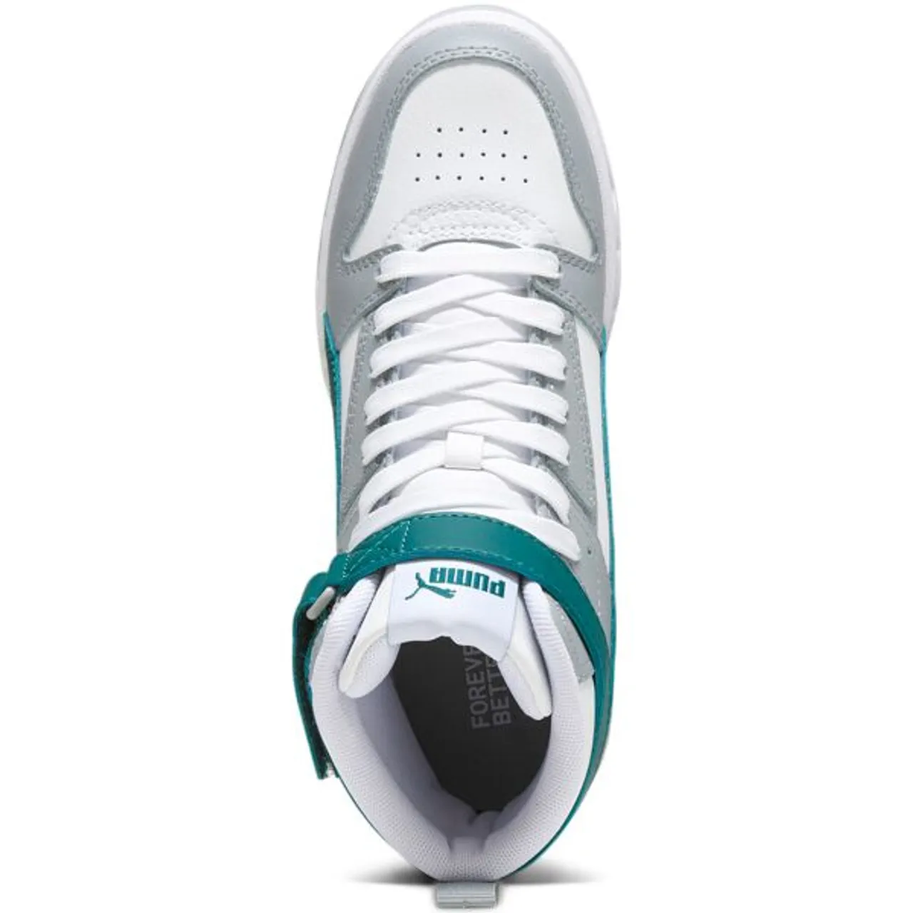 Sneaker PUMA "RBD GAME JR" Gr. 38, weiß (puma white, malachite, cool mid gray, gold) Schuhe Jungen