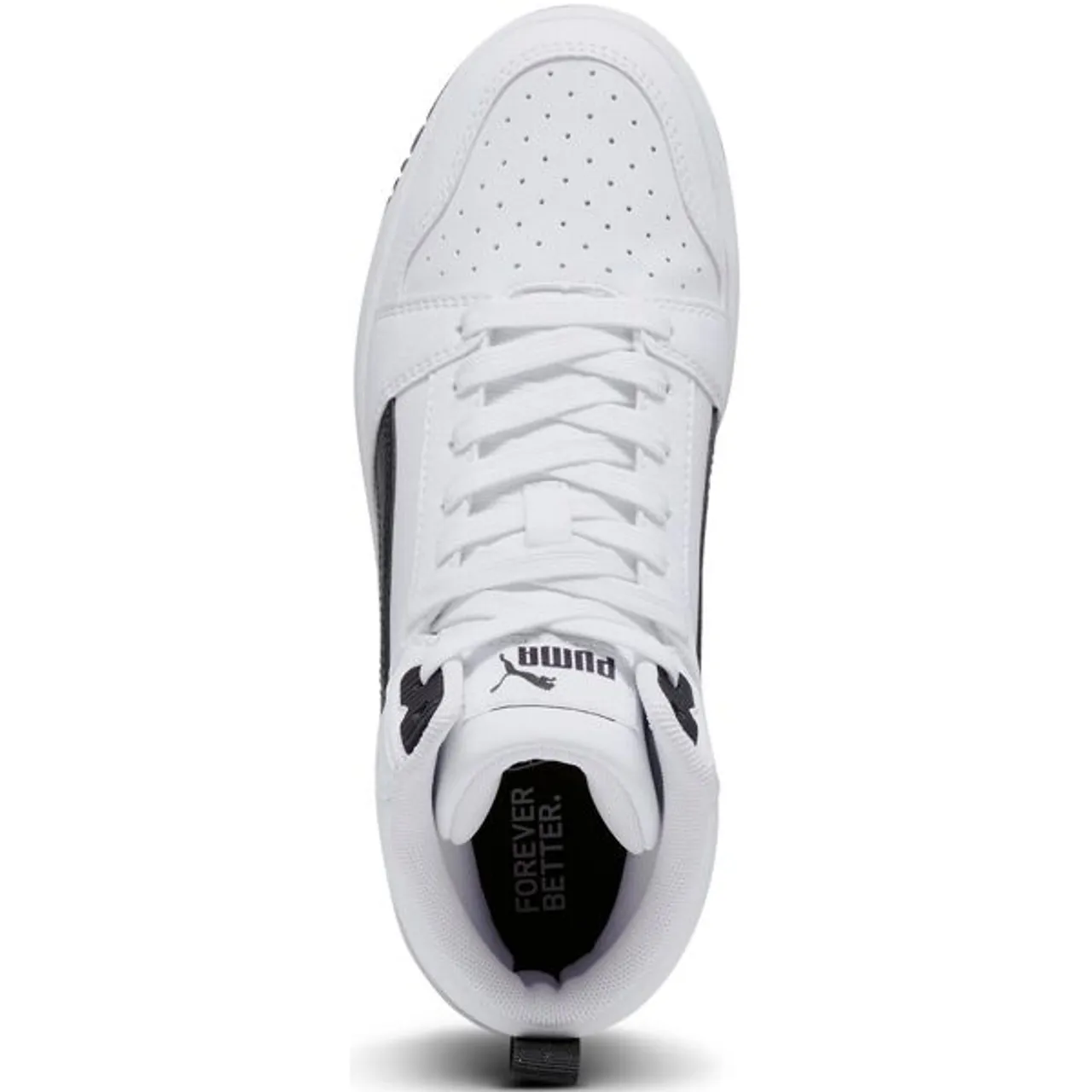 Sneaker PUMA "REBOUND V6 MID JR" Gr. 39, schwarz-weiß (puma white, puma black) Kinder Schuhe