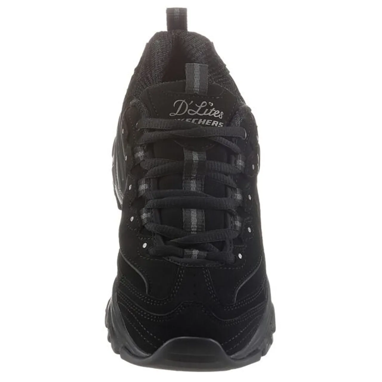 Sneaker SKECHERS "D'LITES PLAY ON" Gr. 35, schwarz Damen Schuhe Sneaker mit Air Cooled Memory Foam, Freizeitschuh, Halbschuh, Schnürschuh