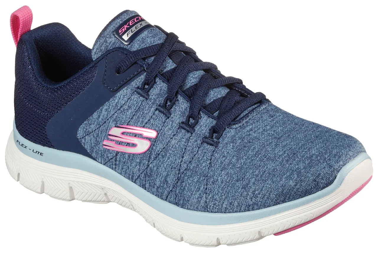 Sneaker SKECHERS "FLEX APPEAL 4.0 - BRILLIANT VIEW" Gr. 37, blau (blau, rosa) Damen Schuhe Sneaker