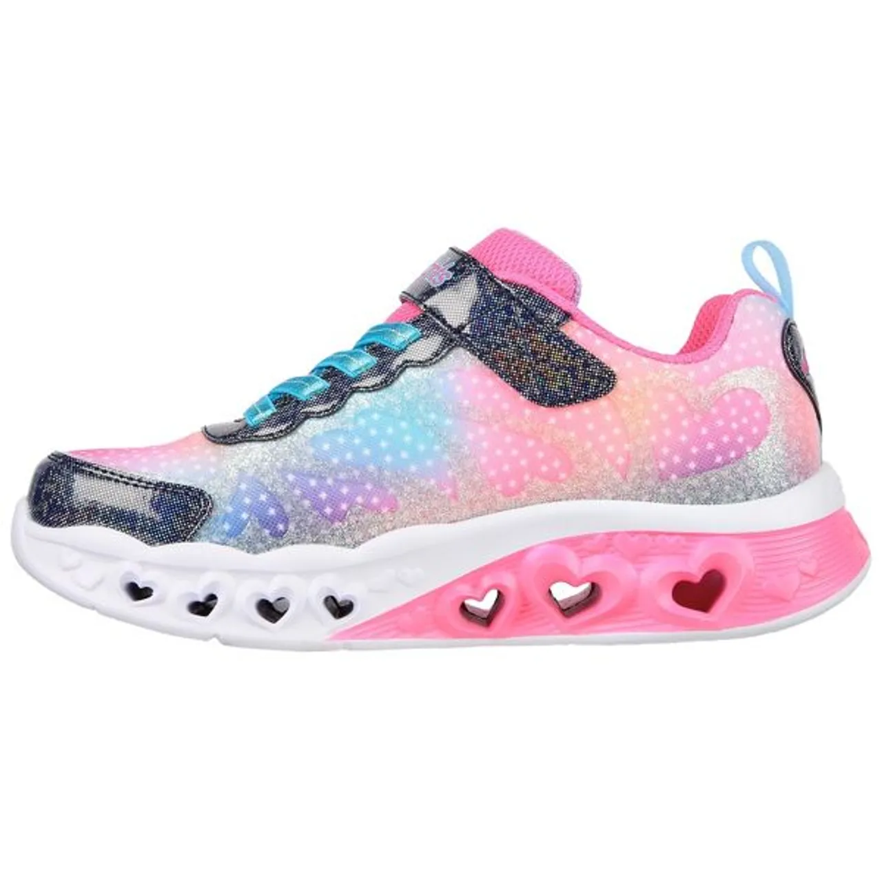 Sneaker SKECHERS KIDS "Blinkschuh FLUTTER HEART LIGHTS SIMPLY LOVE" Gr. 35, blau (navy, kombiniert) Kinder Schuhe Sneaker