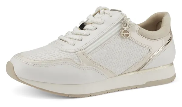 Sneaker TAMARIS Gr. 36, weiß (offwhite, kombiniert) Damen Schuhe Modernsneaker Sneaker low Schnürschuh