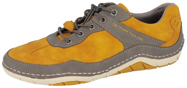 Sneaker TOM TAILOR Gr. 42, gelb (gelb, grau) Herren Schuhe Stoffschuhe