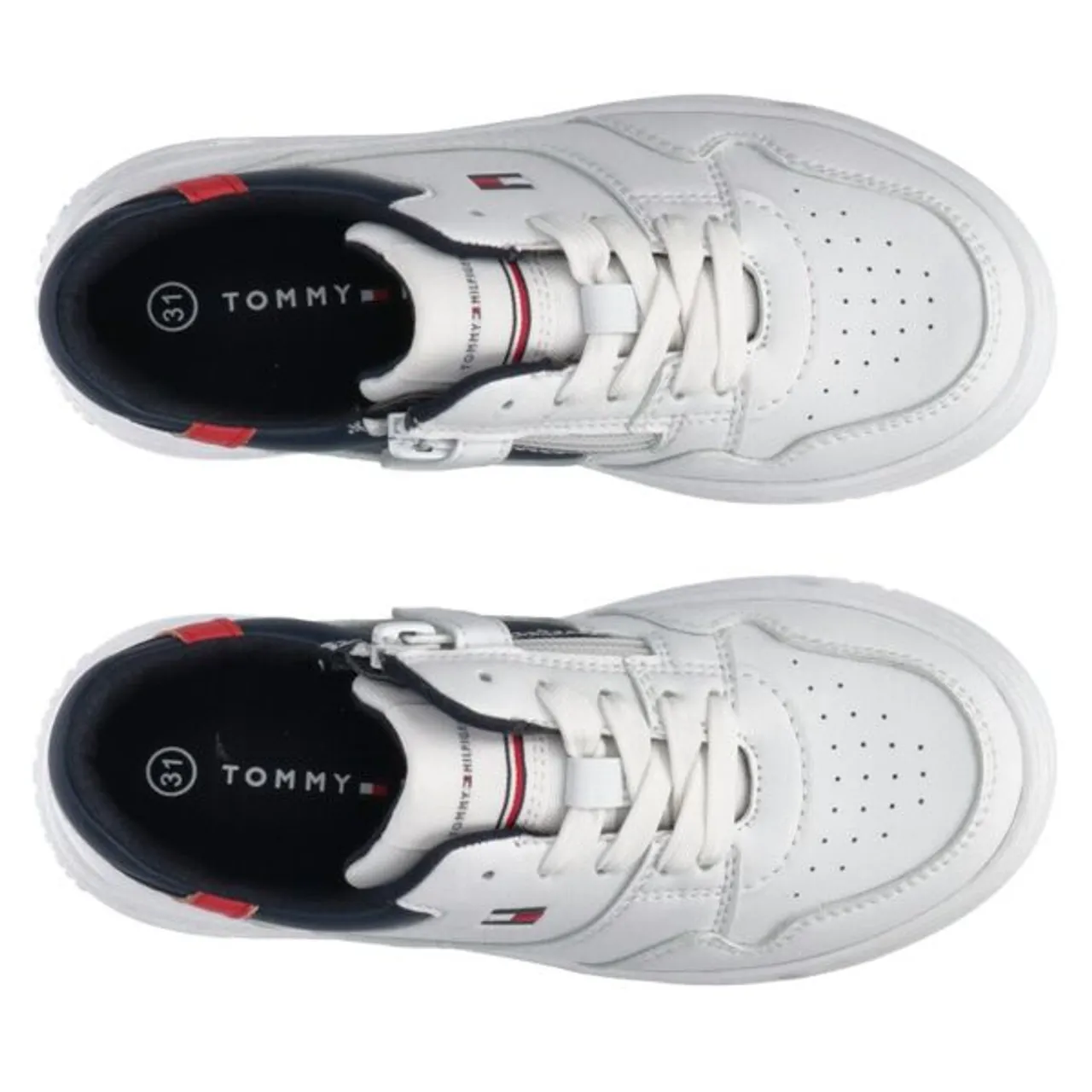 Sneaker TOMMY HILFIGER "LOW CUT LACE-UP SNEAKER" Gr. 41, weiß (white) Kinder Schuhe Sneaker
