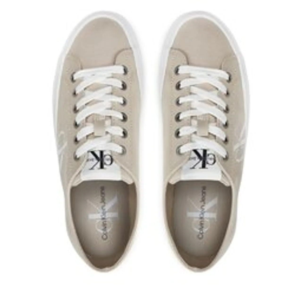 Sneakers aus Stoff Calvin Klein Jeans Vulc Flatform Essential Mono YW0YW01030 Beige