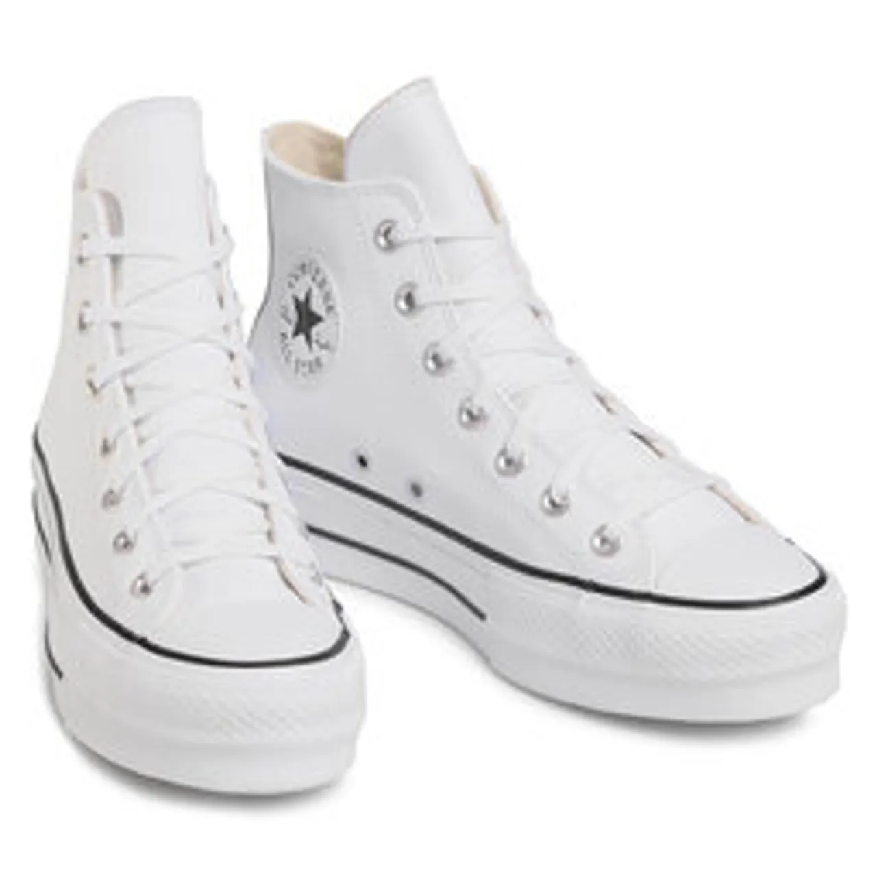 Sneakers aus Stoff Converse Ctas Lift Clean Hi 561676C White/Black/White