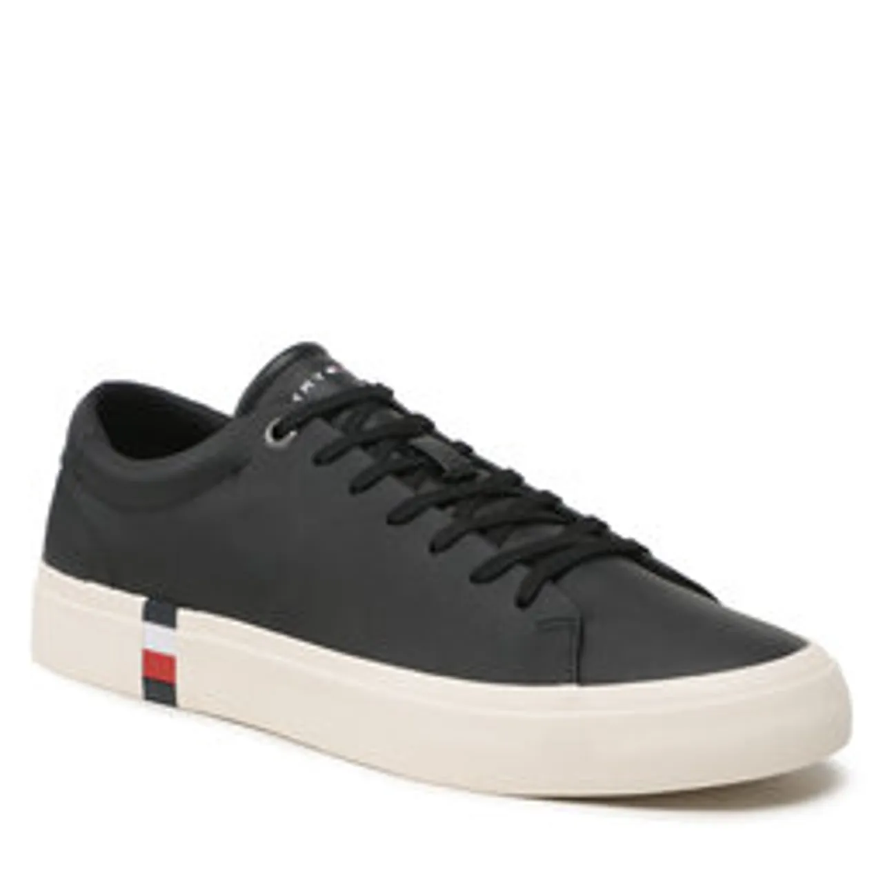 Sneakers aus Stoff Tommy Hilfiger Corporate Leather Detal Vulc FM0FM04589 Black BDS