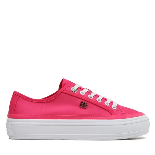 Sneakers aus Stoff Tommy Hilfiger Essential Vulc Canvas Sneaker FW0FW07459 Bright Cerise Pink T1K