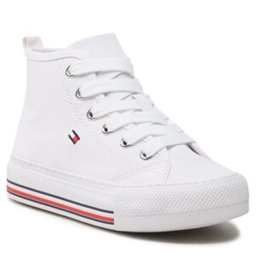 Sneakers aus Stoff Tommy Hilfiger - High Top LAce-Up Sneaker T3A9-32679-0890 M White 100