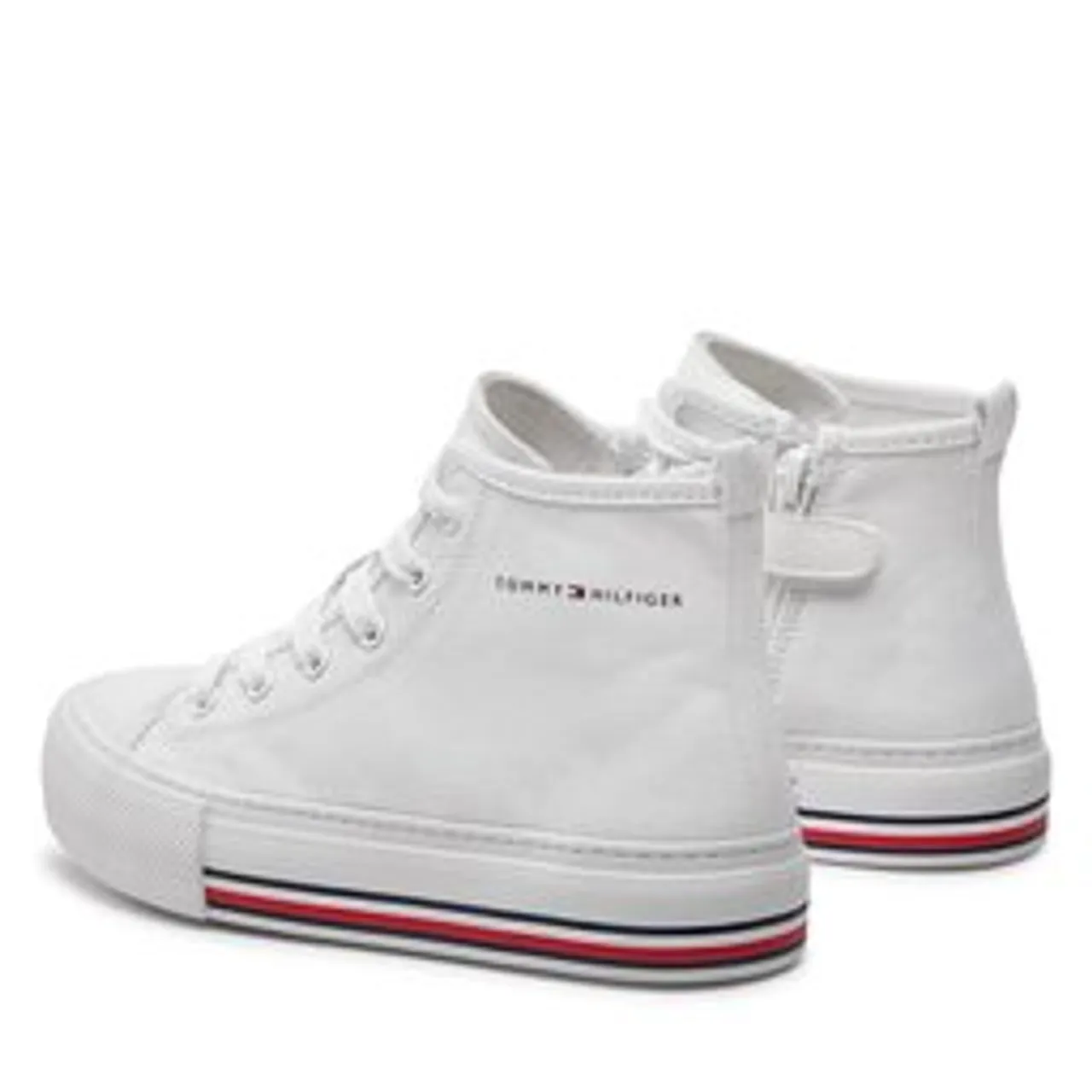 Sneakers aus Stoff Tommy Hilfiger High Top Lace-Up Sneaker T3A9-33188-1687 M White 100