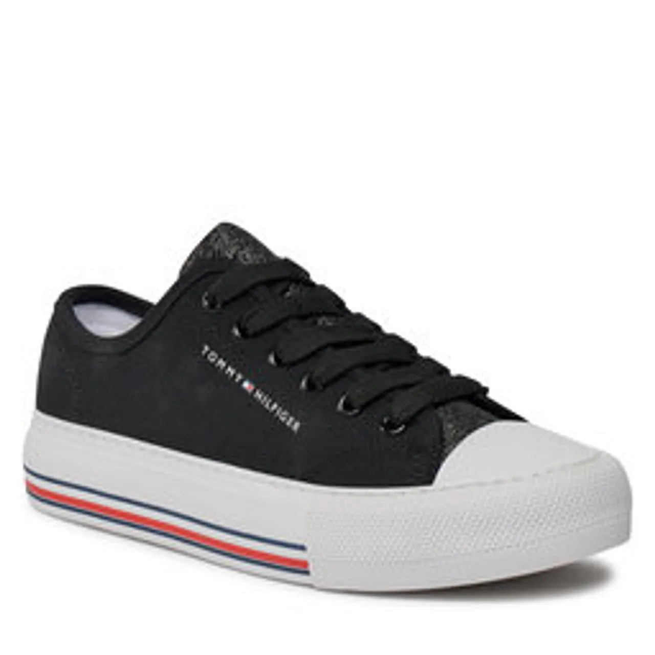 Sneakers aus Stoff Tommy Hilfiger Low Cut Lace-Up Sneaker T3A9-33185-1687 S Black 999