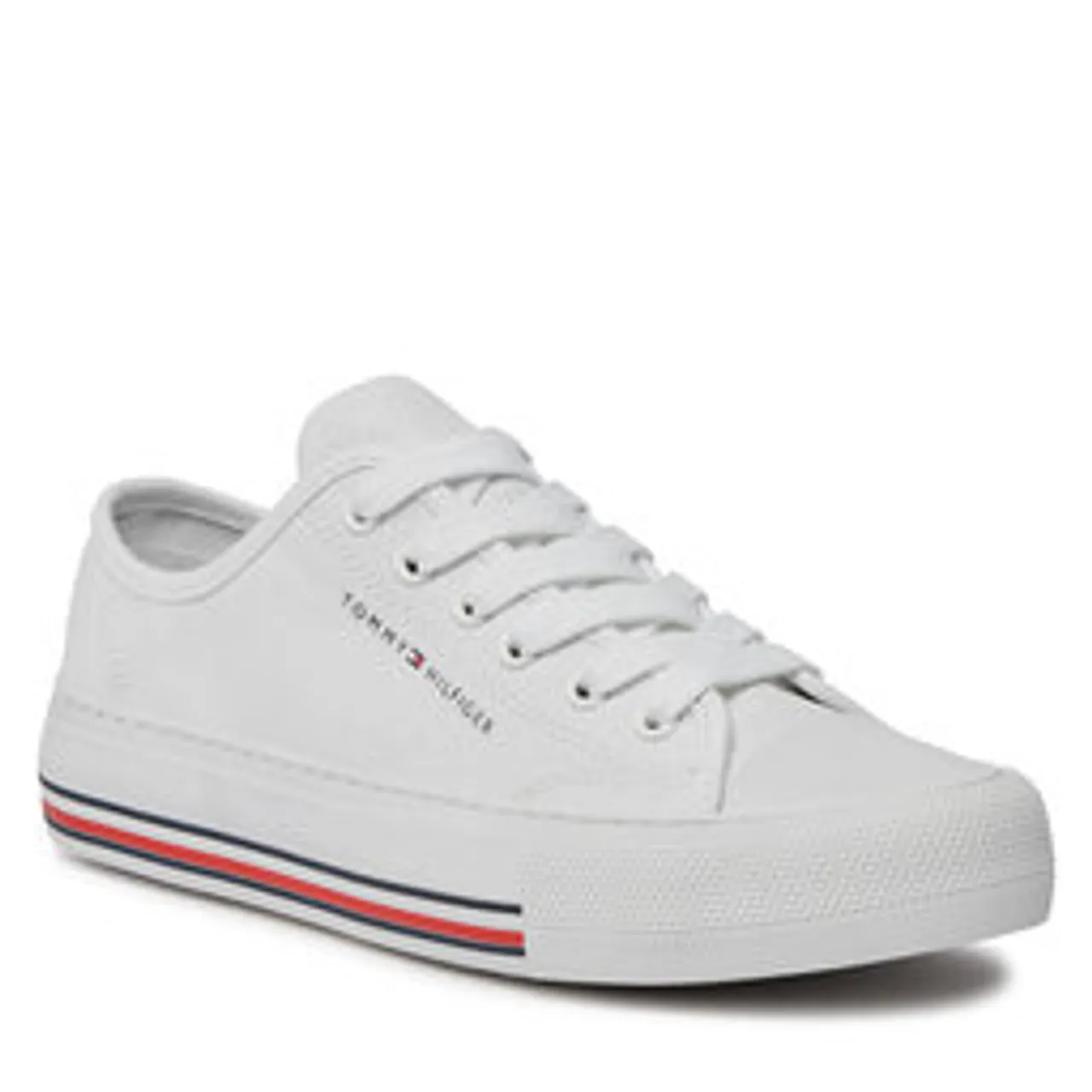 Sneakers aus Stoff Tommy Hilfiger Low Cut Lace-Up Sneaker T3A9-33185-1687 S White 100