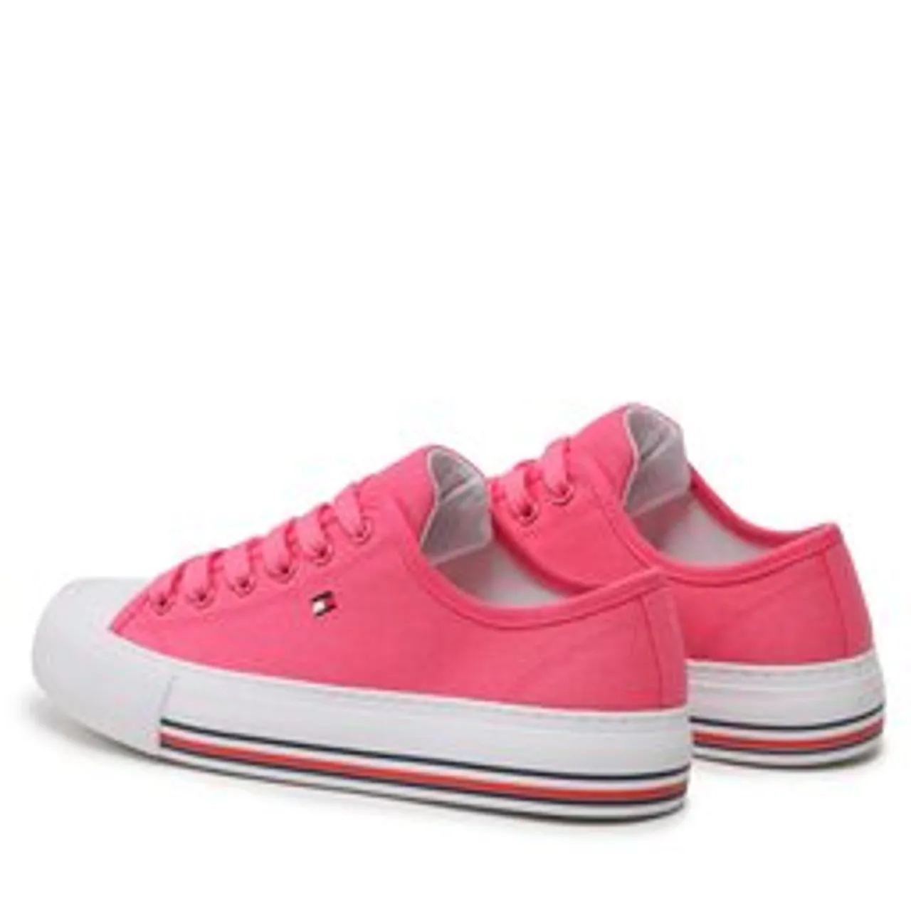 Sneakers aus Stoff Tommy Hilfiger Low Cut Lace-Up T3A9-32677-0890313 S Fuchsia 313