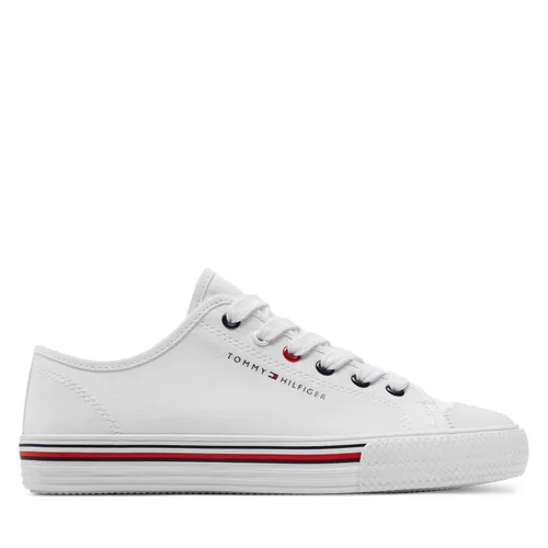 Sneakers aus Stoff Tommy Hilfiger Low Cut Lace-Up T3X9-33324-0890 S Bianco 100
