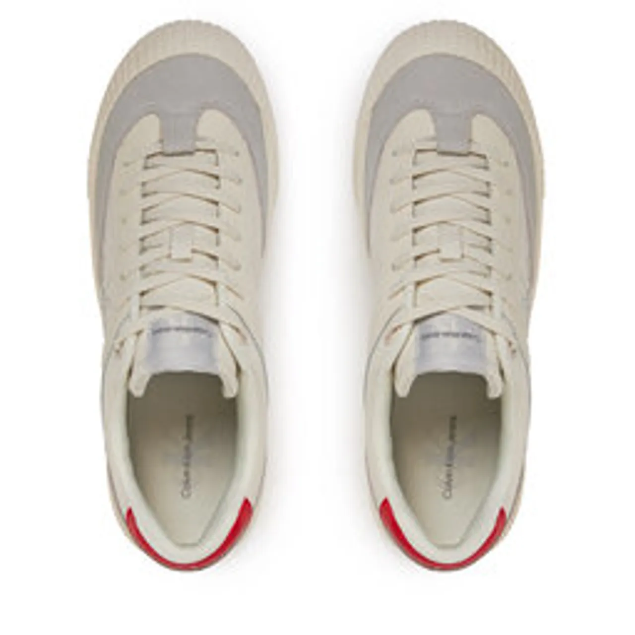Sneakers Calvin Klein Jeans Skater Vulc Low Mix Mg Btw YM0YM00916 Creamy White/Oyster Mushroom/Flery
