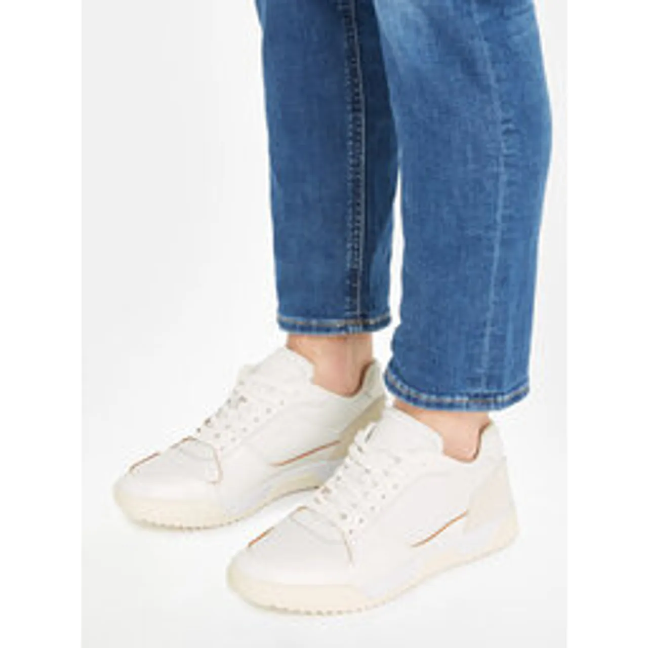 Sneakers Calvin Klein Low Top Lace Up Lth HM0HM01173 White Mix 0K5