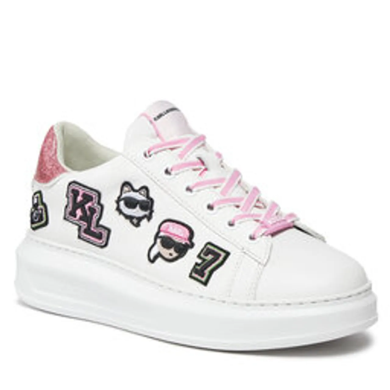 Sneakers KARL LAGERFELD KL62574 White Lthr W/Pink