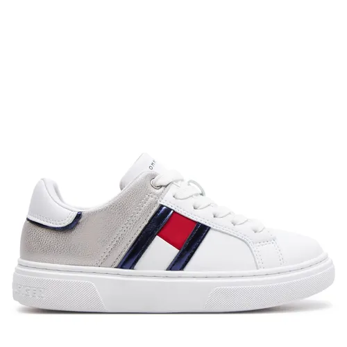 Sneakers Tommy Hilfiger Flag Low Cut Lace-Up Sneaker T3A9-33201-1355 M White/Silver X025
