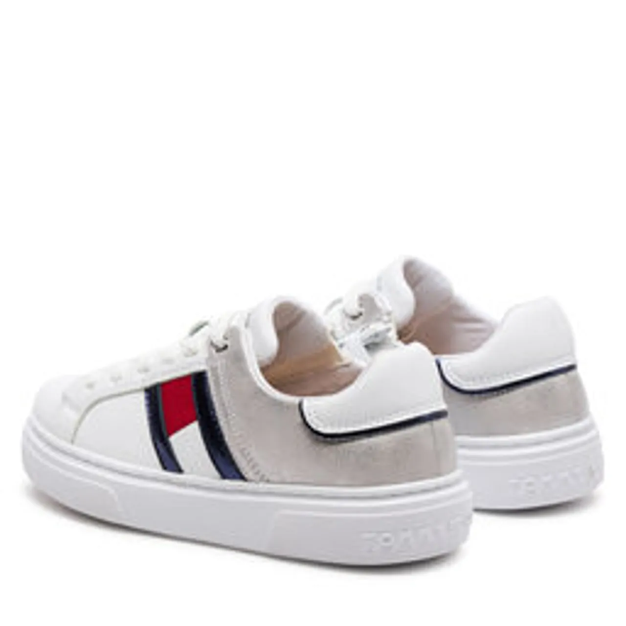Sneakers Tommy Hilfiger Flag Low Cut Lace-Up Sneaker T3A9-33201-1355 S White/Silver X025