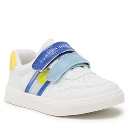 Sneakers Tommy Hilfiger - Flag Low Cut Velcro Sneaker T1B9-32842-1355Y836 S White/Blue/Yellow Y836