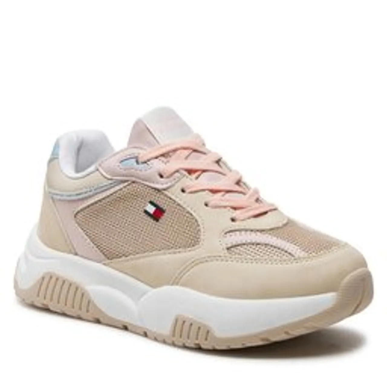 Sneakers Tommy Hilfiger Low Cut Lace-Up Sneaker T3A9-33218-1696 Beige/Pink A575