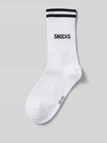 Snocks Socken im unifarbenen Design Modell 'Retro' in Weiss