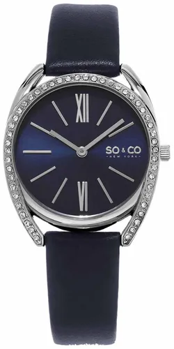 SO & CO New York Damen Analog Quarz Uhr mit Leder Armband