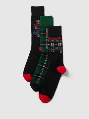 Socken mit Label-Details im 3er-Pack Modell 'HOLIDAY'