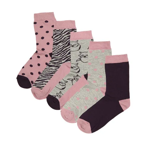 Socken WILD FOX 5er-Pack in lila/rosa/grau