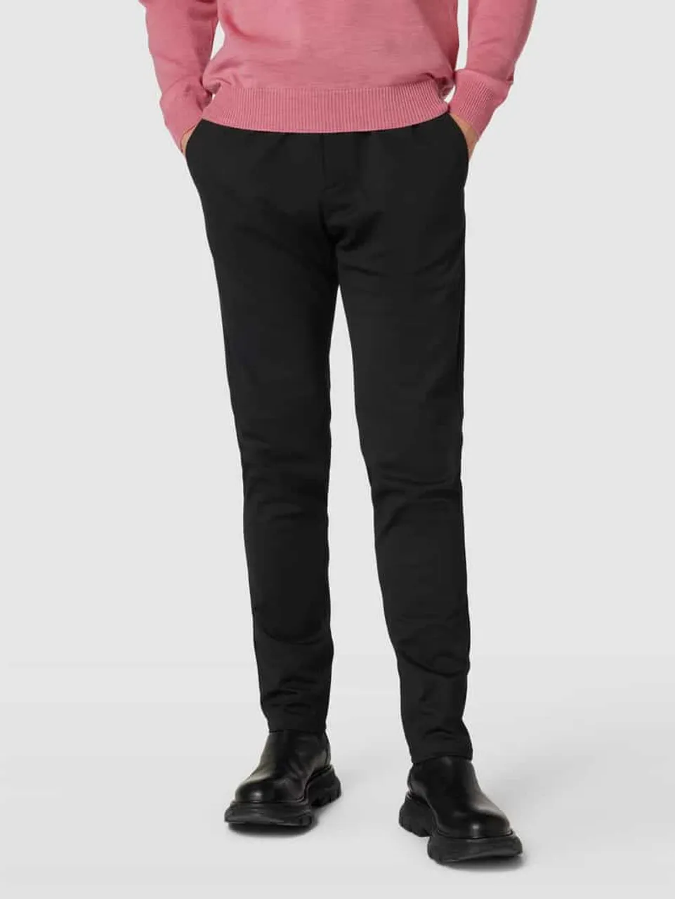 s.Oliver BLACK LABEL Hose mit elastischem Bund mit Tunnelzug Modell 'JOGGSUIT' in Black