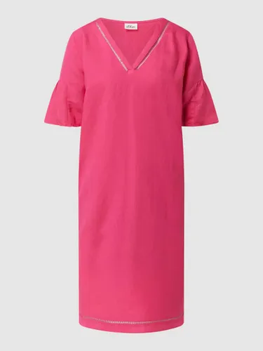 s.Oliver BLACK LABEL Kleid aus Leinen-Viskose-Mix in Pink