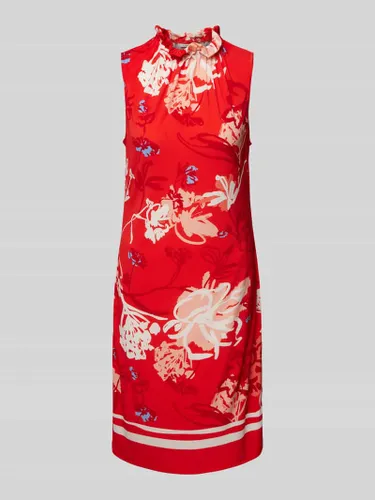 s.Oliver BLACK LABEL Knielanges Kleid mit Allover-Print in Rot