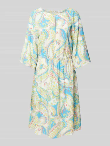s.Oliver BLACK LABEL Knielanges Kleid mit Paisley-Muster in Gelb