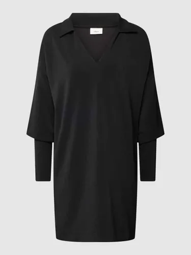 s.Oliver BLACK LABEL Knielanges Kleid mit Umlegekragen in Black