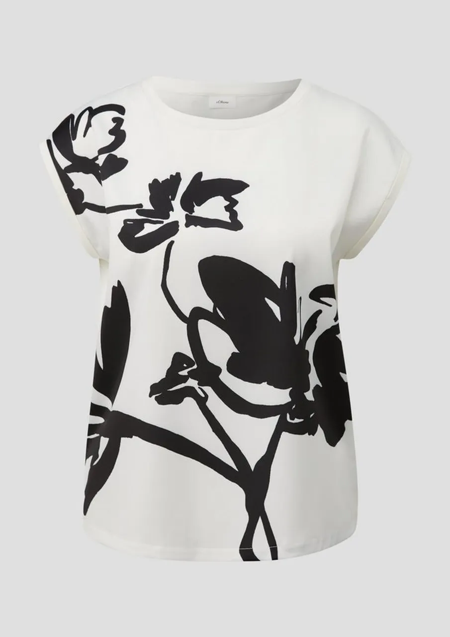 s.Oliver BLACK LABEL Shirttop T-Shirt im Fabricmix